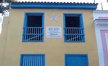 Facade of the boyhood home of José Martí