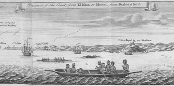 Enslaved Africans being carried to a slave ship, Gold Coast