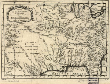 <i>Carte de la Louisiane et pays voisins, pour servir a l'Histoire générale des voyages</i>