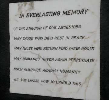 Plaque near the entrance to the courtyard of Elmina Castle