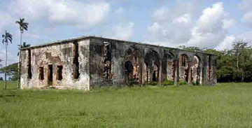 Rear view of main house ruins