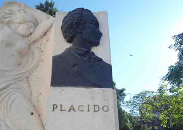 Monument to poet and martyr Gabriel de la Concepción Valdés, detail