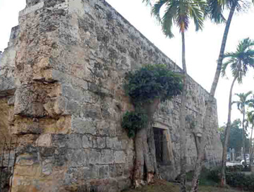 Ruin of the old city wall, in the area of the Arsenal, Havana, Cuba