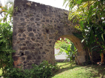 Stone archway, among the ruins of Vanibel Plantation, Guadeloupe