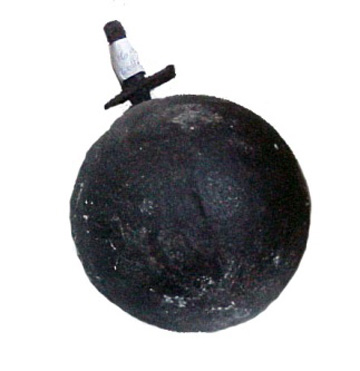Iron ball, designed to be attached to ankle