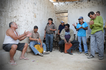 A gathering of musicians and community members, Zaña, Peru