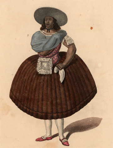 Clothing style of a female servant, Lima